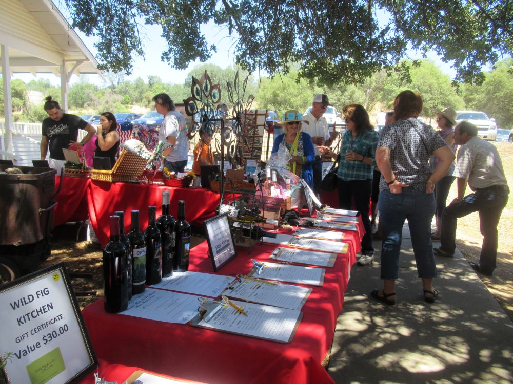 Photo of people looking at the Silent Auction items on the tables